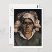 白い帽子の農婦の肖像 ヴァン・ゴッホ 美術 ポストカード (正面/裏面)