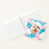 白い帽子をかぶったふわふわの犬 ノートブック (内部)