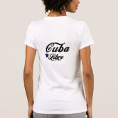 白い平和ワイシャツのキューバの女性 Tシャツ (裏面)