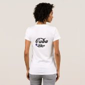 白い平和ワイシャツのキューバの女性 Tシャツ (裏面フル)