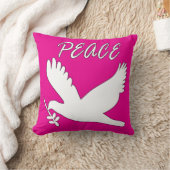 白い平和鳩の枕 クッション (ブランケット)