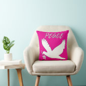 白い平和鳩の枕 クッション (椅子)