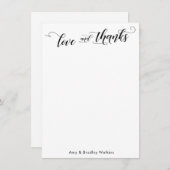 白い平野エレガントに書Thank You Black サンキューカード (正面/裏面)