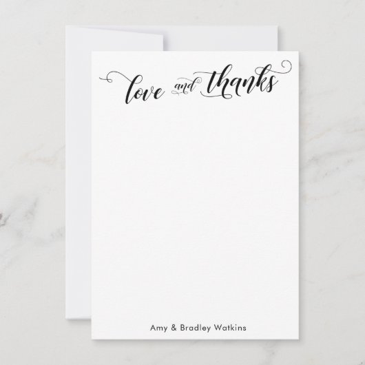 白い平野エレガントに書Thank You Black サンキューカード (正面)