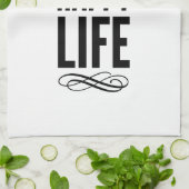 白い幸せな妻のタイポグラフィの引用文 キッチンタオル (折り畳み)