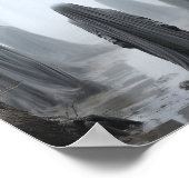 白い幽霊の不気味なハロウィーンイラストレーション ポスター (角)