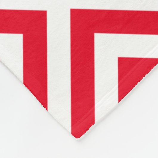 白い幾何学模様とサンゴカスタムの背景 フリースブランケット (角)