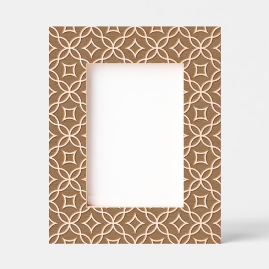 白い幾何学模様の刻印フレーム レーザー彫刻フレーム (正面)