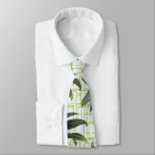 白い幾何学模様の植物性ネクタイ ネクタイ (タイ)