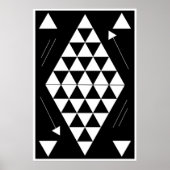 白い幾何学的な三角形 ポスター (正面)