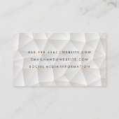 白い幾何学的な三角形 | QRコード名刺 名刺 (裏面)