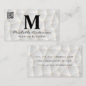 白い幾何学的な三角形 | QRコード名刺 名刺 (正面/裏面)