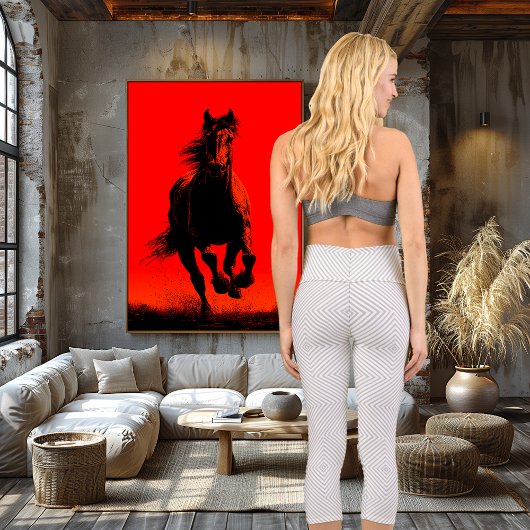 白い幾何学的イリュージョンのパターン:カスタム文字ロゴ カプリレギンス