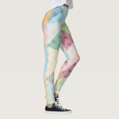 白い幾何学的パターンとパタカラフルーン レギンス (右)