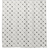 白い幾何学的パターン シャワーカーテン (正面)