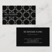 白い幾何形状パターン 名刺 (正面/裏面)