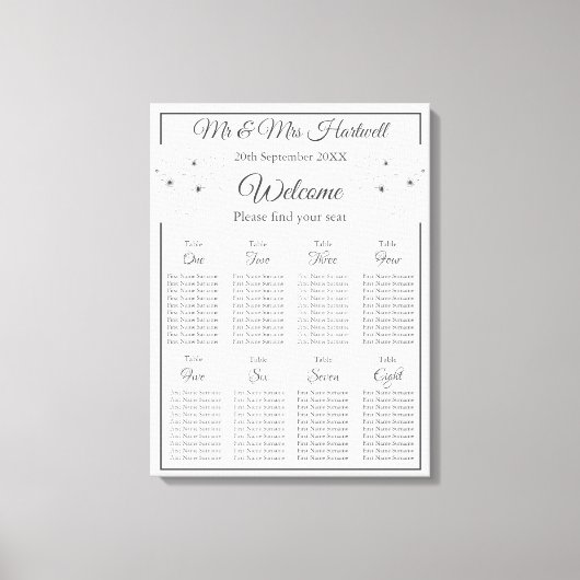 白い座席表のAnemone～ キャンバスプリント (正面)