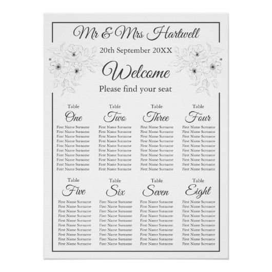 白い座席表のAnemone～ ポスター (正面)