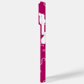 白い座猫柄のホットピンク Case-Mate iPhoneケース (裏面 / 左)