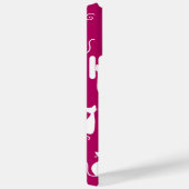 白い座猫柄のホットピンク Case-Mate iPhoneケース (裏面 / 右)