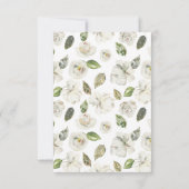 白い庭の花柄の保存日付 セーブザデート (裏面)