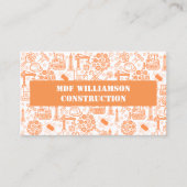 白い建築設計図のエンジニアパターン 名刺 (正面)