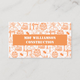 白い建築設計図のエンジニアパターン 名刺