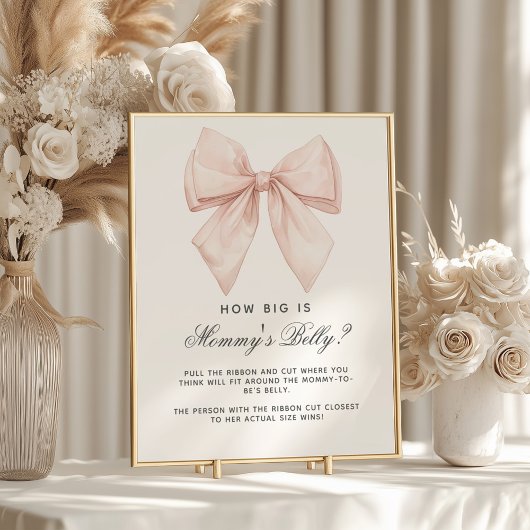 白い弓どのように大きいママの腹のシャワーゲーム ポスター