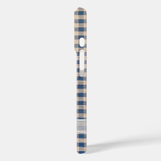 白い弓を持つデニムギンガム Case-Mate iPhoneケース (裏面 / 左)