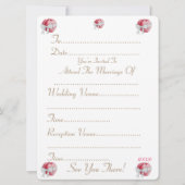 白い弓を持つ二つの赤いハート結婚。 招待状 (裏面)