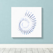 白い引き伸ばしキャンバスにアンモナイトの青を印刷 キャンバスプリント (インサイチュ (ウッドフロア))