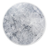 白い引き出しハンドル、ドアノブ付きの灰色の大理石 セラミックノブ (正面)