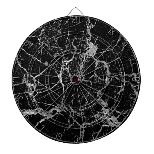 白い張りめぐらすことを用いる黒い大理石 ダーツボード (正面)