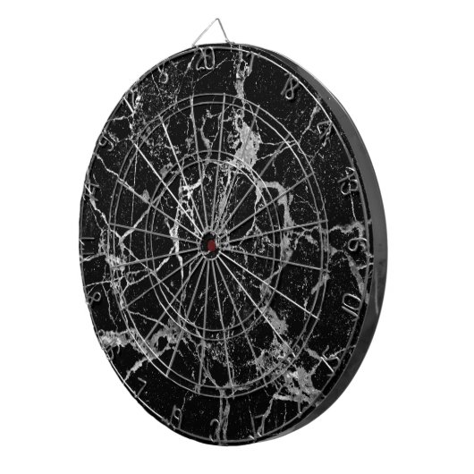 白い張りめぐらすことを用いる黒い大理石 ダーツボード (正面右)