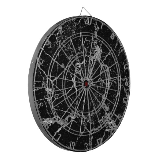 白い張りめぐらすことを用いる黒い大理石 ダーツボード (正面左)