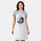 白い得蓮 エプロン (着用した状態)