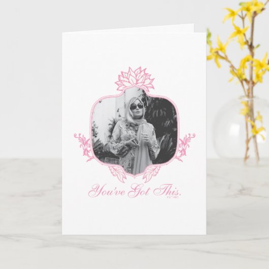 白い得蓮 カード (黄色い花)