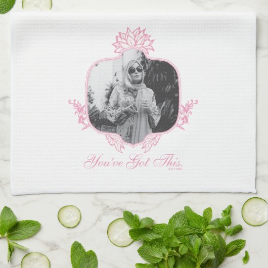 白い得蓮 キッチンタオル (折り畳み)