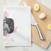 白い得蓮 キッチンタオル (四つ折り)