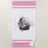 白い得蓮 ビーチタオル (正面)