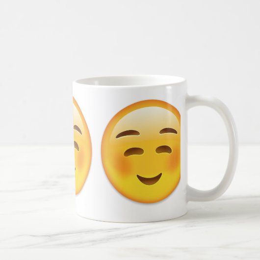 白い微笑の顔Emoji コーヒーマグカップ (右)