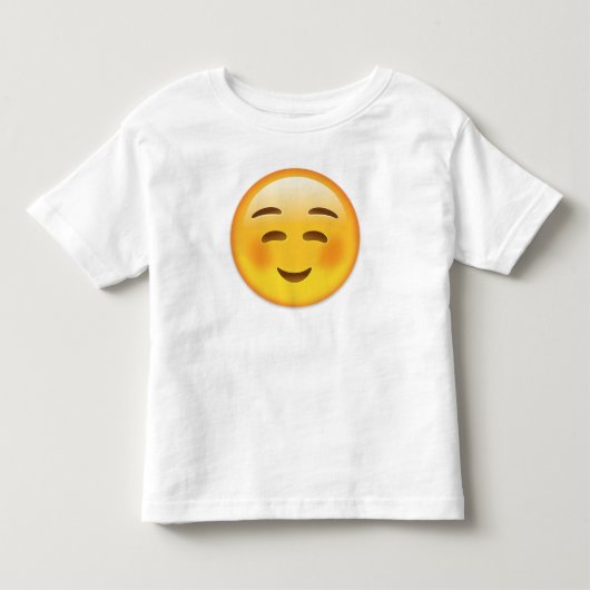 白い微笑の顔Emoji トドラーTシャツ (正面)