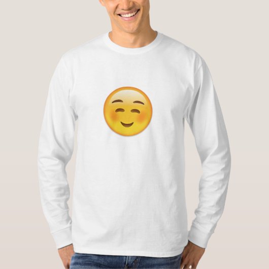白い微笑の顔Emoji Tシャツ (正面)