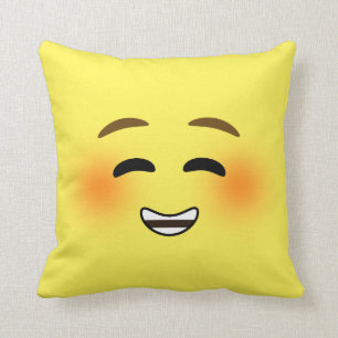 白い微笑のEmoji クッション