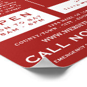 白い心の歯のロゴ歯科、歯医者の広告 ポスター (角)