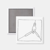 白い忍者が角にある マグネット (正面/裏面)