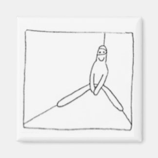 白い忍者が角にある マグネット