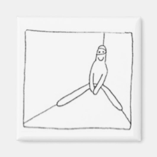 白い忍者が角にある マグネット (正面)