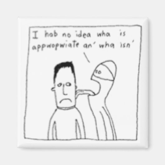 白い忍者が近すぎる マグネット (正面)