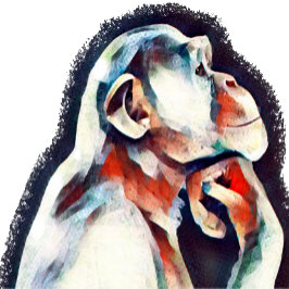 白い思想家サル ポスター